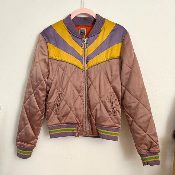 Classic Rock Couture Rising Sun Bomber Jacket in Dusty Rose, Size Small - Picture 4 of 9